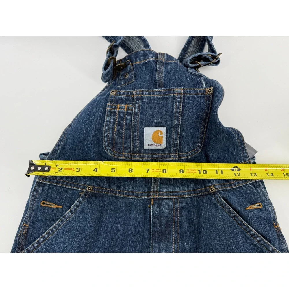 Vintage Carhartt‎ Master Cloth Denim Overalls Kids Youth Bib Jean Dungarees Work